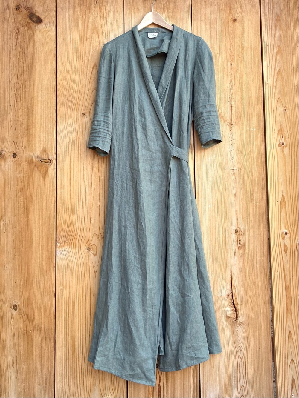 Linen Handmade Studio Marlena linen Wrap Dress Sz Medium